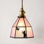 Charger l'image dans la visionneuse de galerie, Cat and Butterfly Stained Glass Pendant Light
