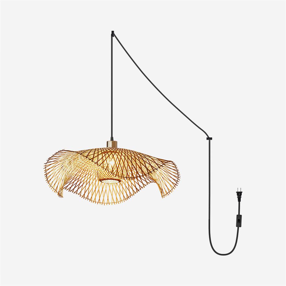 Natural Woven Shade Plug-In Light