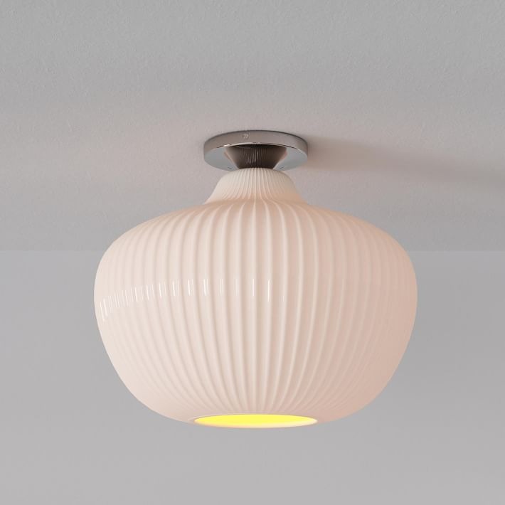 Lámpara de techo empotrada de cristal Rivrona - Diseño moderno de globo color champán