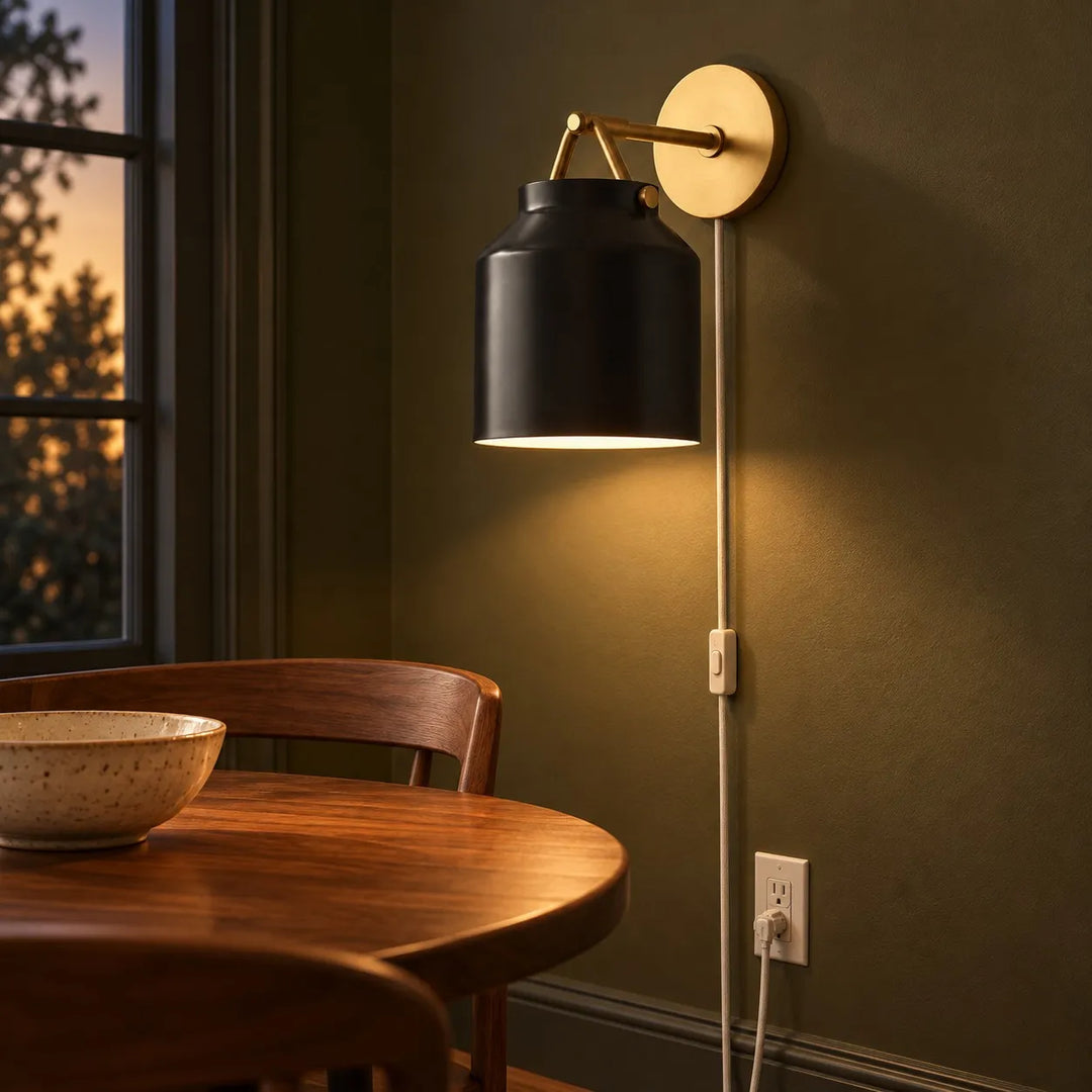 Hanton Modern Minimalist Nordic Plug-In Wall Sconce for Bathroom and Hallway