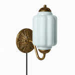 Cargar imagen en el visor de la Galería, Eloise fluted milk-glass plug-in wall sconce