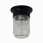 Bild in Gallery-Viewer laden, Style J minimalist glass ceiling lamp in black finish