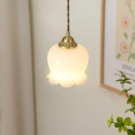 Load image into Gallery viewer, Brass Resin Petal Plug-In Pendant