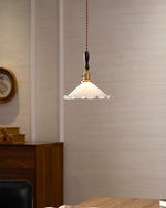 Load image into Gallery viewer, White Sculptural Glass Plug-In Pendant