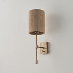 Charger l'image dans la visionneuse de galerie, Applique murale Atticus avec abat-jour en tissu - Lampe murale moderne en laiton pour chambre et couloir