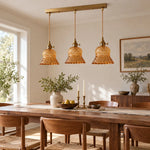 Load image into Gallery viewer, Vintage Brass Pineapple Glass Pendant Lamp
