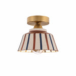 Cargar imagen en el visor de la Galería, Striped ceramic ceiling-mount light on white background
