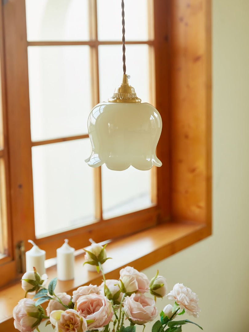 Brass Resin Petal Plug-In Pendant