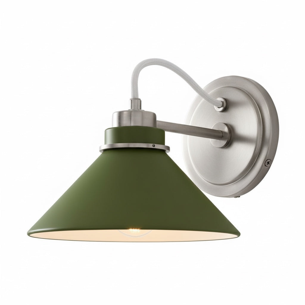 Aurenza Curved Arm Globe Wall Sconce – Modern Industrial Wall Lamp for Bathroom, Bedroom, and Hallway