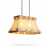 Cargar imagen en el visor de la Galería, Style A 60 cm natural linen wood and fabric pendant lamp