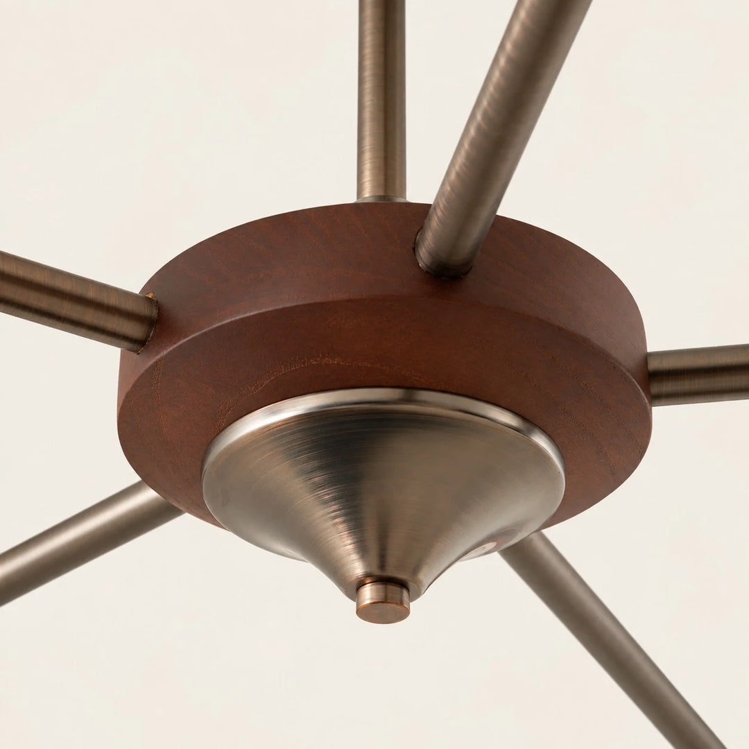 Hour Rho walnut-toned centre hub detail