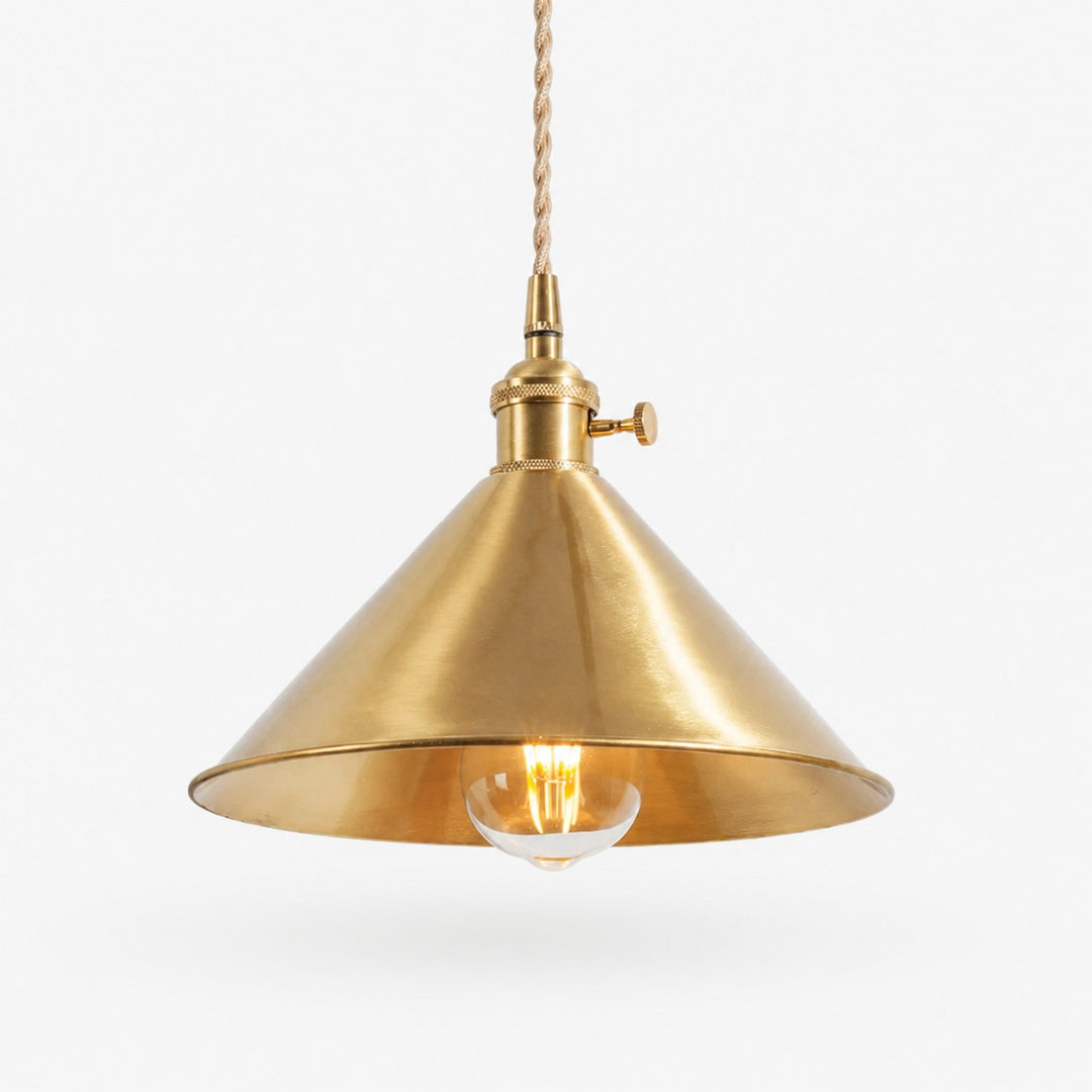 Conical copper pendant light in 24 cm diameter