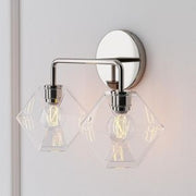 Talvior Faceted Glass Wall Sconce – Modern Style Bathroom or Hallway Accent Light