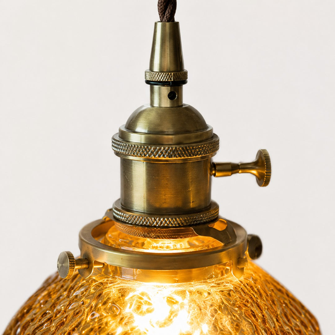 Vintage faceted glass pendant light