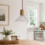 Charger l'image dans la visionneuse de galerie, Rustic Woven Rope Glass Pendant Light Collection