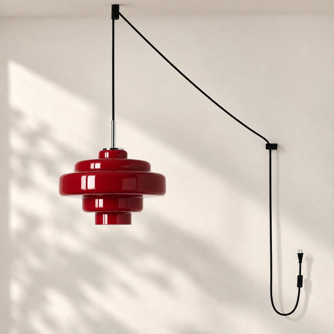 Koloro Millie Plug-In Glass Pendant Light - Retro Colorful Pendant for Modern Interiors