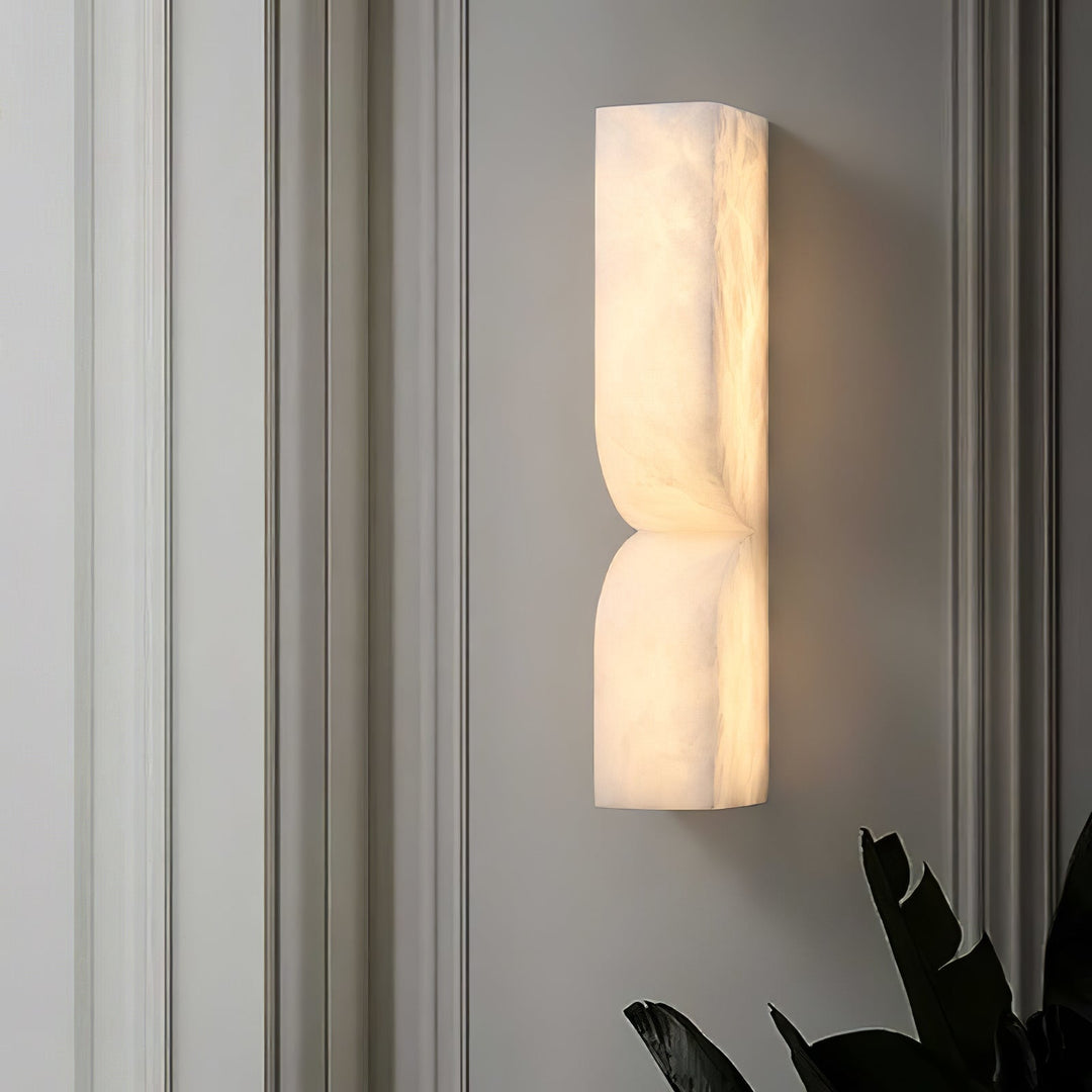 Lámpara de Pared Rectangular Moderna de Alabastro – Aplique Minimalista para Dormitorio, Pasillo y Sala