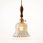 Load image into Gallery viewer, Vintage Brass Pineapple Glass Pendant Lamp