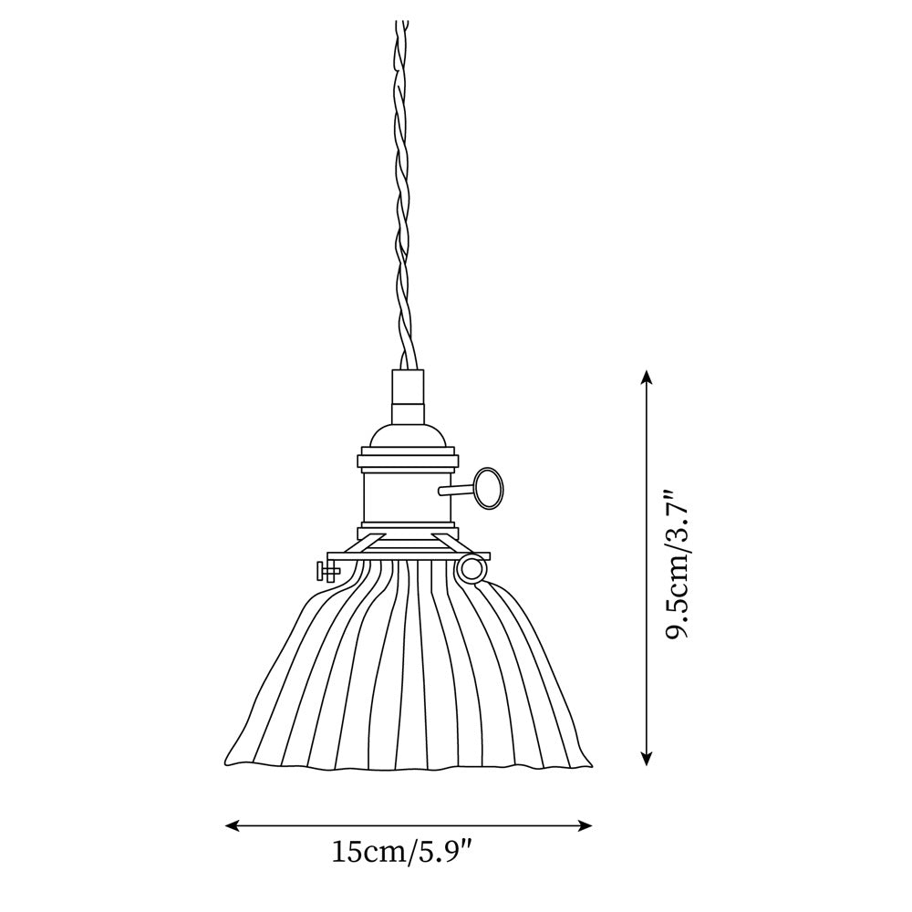 Brass Glass Hardwired Pendant Lamp