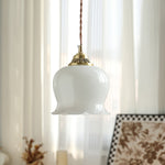 Load image into Gallery viewer, Brass Resin Petal Plug-In Pendant
