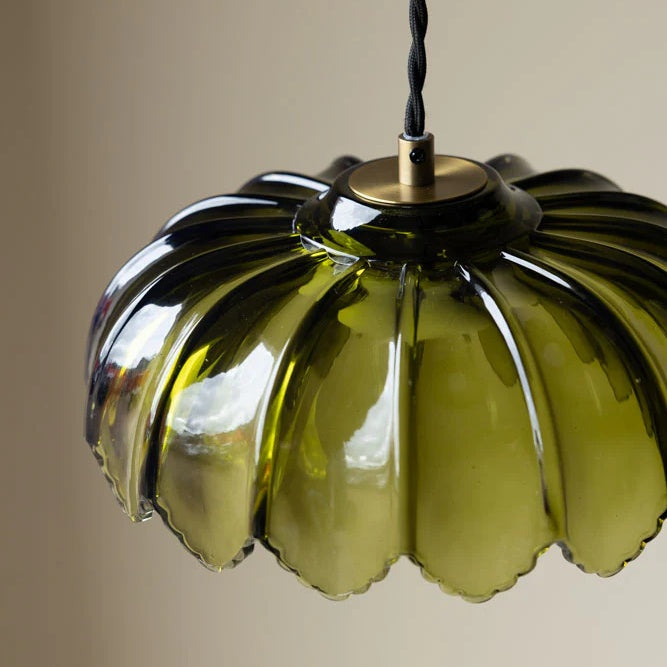 Suspension en Verre Artistique Aridia en Forme de Feuilles de Palmier pour Couloir Cuisine et Salon