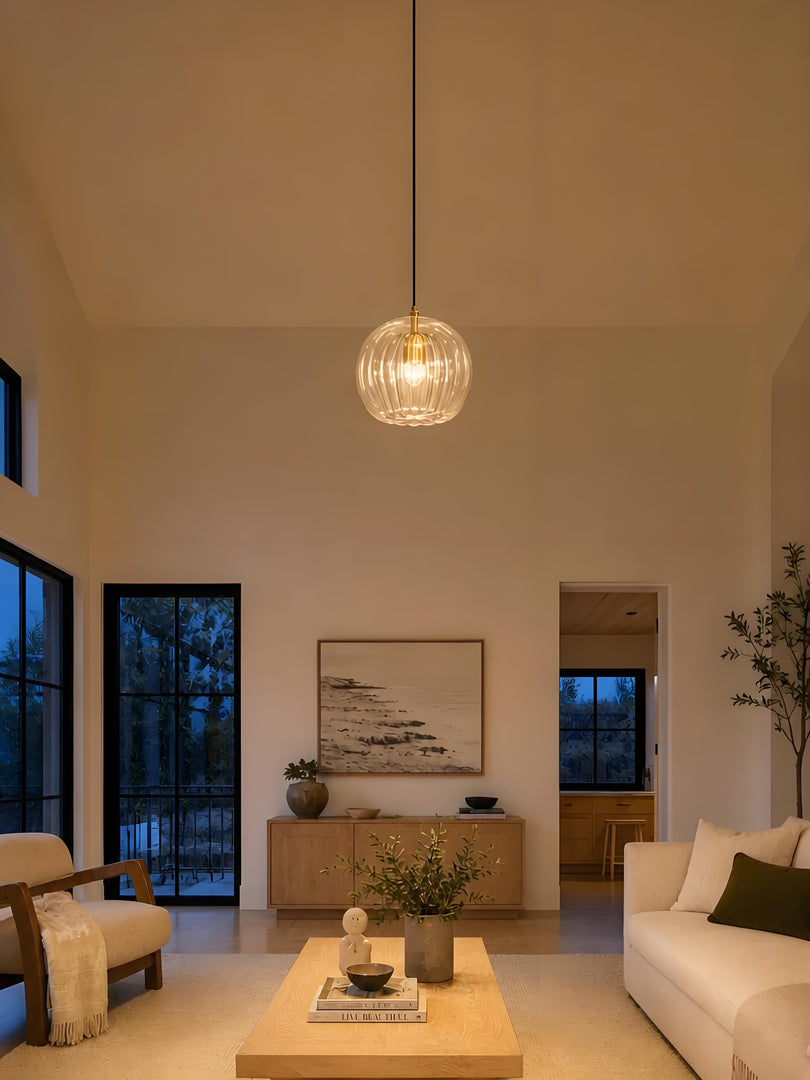 Moderner plissierter Glas-Pendelleuchter M39