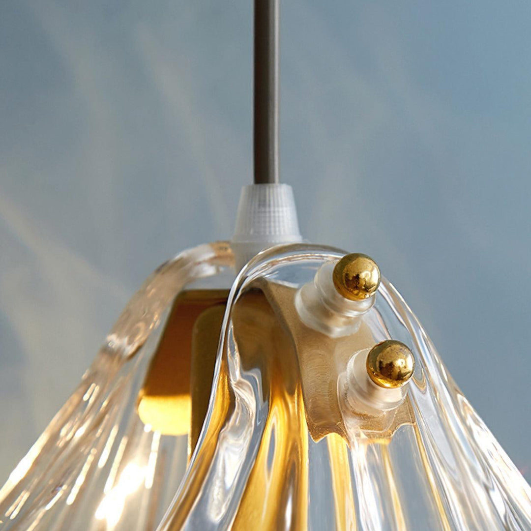 Hand-Blown Glass Brass Plug-In Swag Pendant