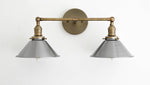 Charger l&#39;image dans la visionneuse de galerie, Conique Metal Industrial Wall Sconce with Dual Cone Shades - Vintage Metal Finish
