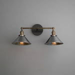 Charger l&#39;image dans la visionneuse de galerie, Conique Metal Industrial Wall Sconce with Dual Cone Shades - Vintage Metal Finish
