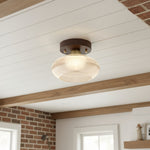 Cargar imagen en el visor de la Galería, Lámpara de techo de vidrio con forma de cúpula moderna Soliro, diseño elegante y minimalista para cocinas y salas de estar