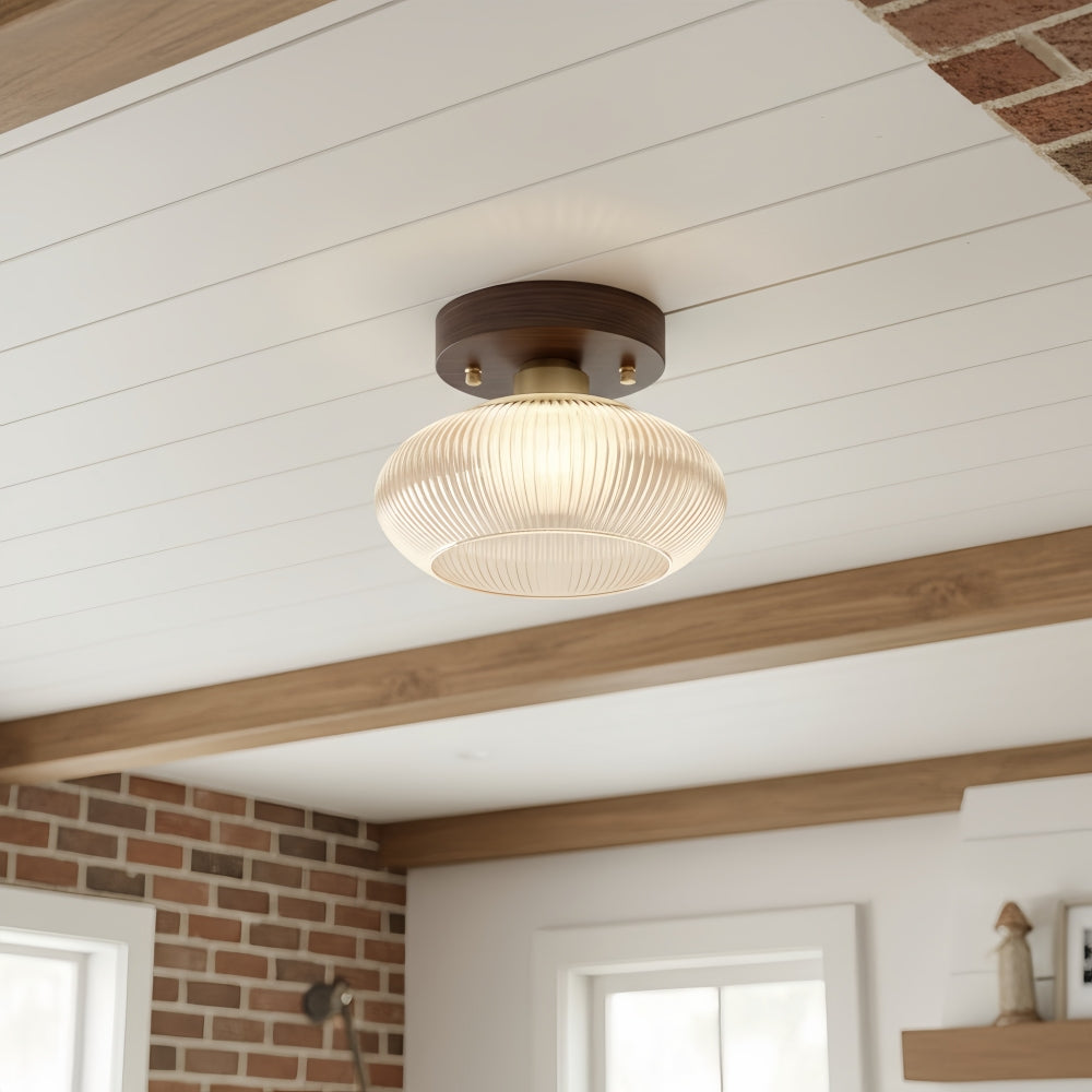 Lámpara de techo de vidrio con forma de cúpula moderna Soliro, diseño elegante y minimalista para cocinas y salas de estar