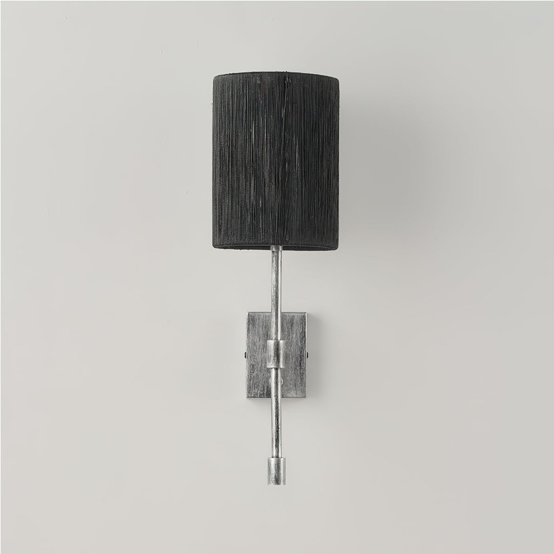 Applique murale Atticus avec abat-jour en tissu - Lampe murale moderne en laiton pour chambre et couloir