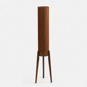 Coffee vintage fabric cylinder floor lamp