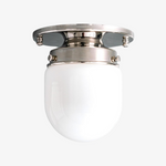 Cargar imagen en el visor de la Galería, Opalume Glass Flush Mount Ceiling and Wall Light - Art Deco Small Globe Fixture
