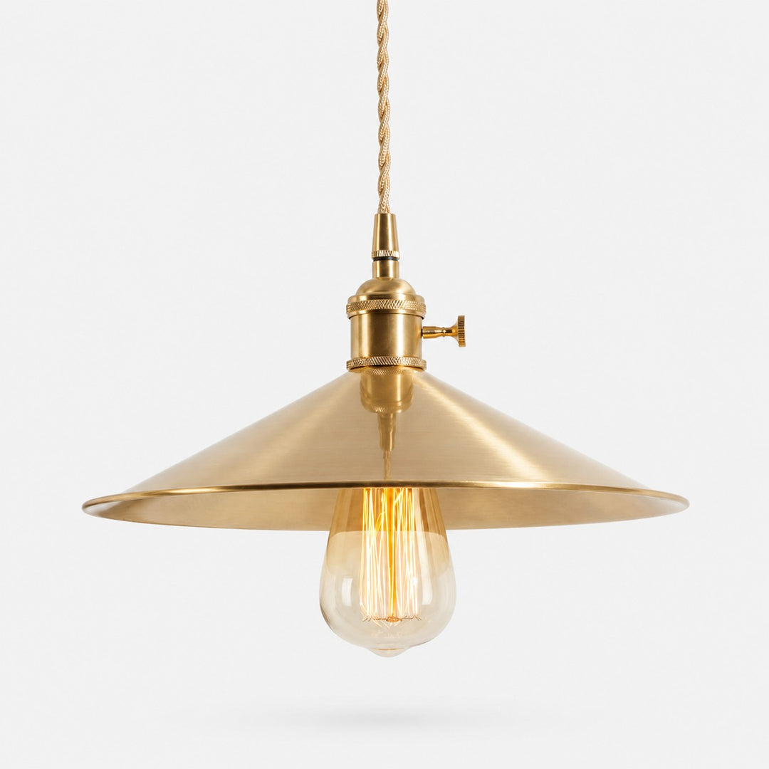 Wide Disc brass pendant light