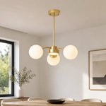 Bild in Gallery-Viewer laden, Milk glass chandelier in a modern dining room