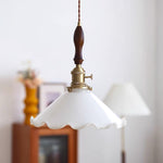 Load image into Gallery viewer, White Sculptural Glass Plug-In Pendant