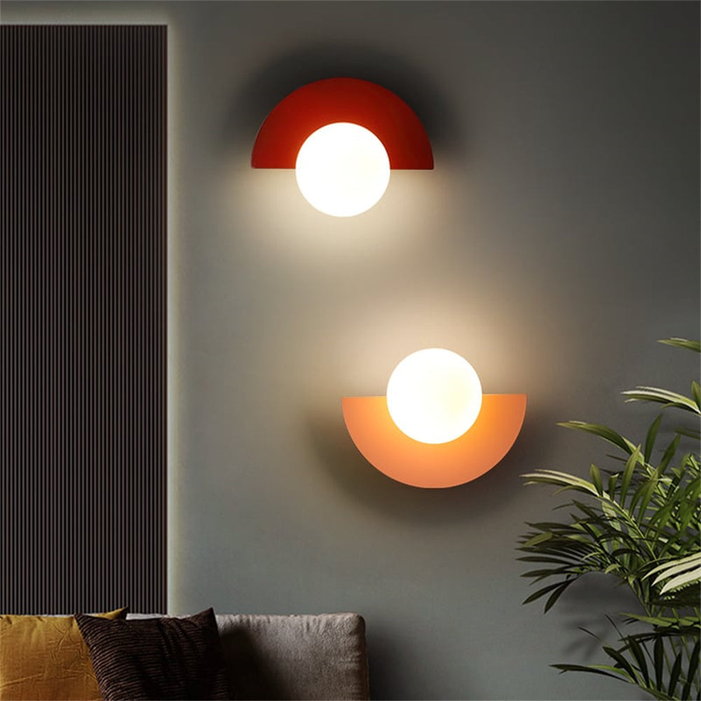 Applique murale nordique en forme de boule de verre et de macaron, en métal coloré, décoration moderne