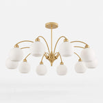 Charger l'image dans la visionneuse de galerie, Gold 10-light glass globe chandelier