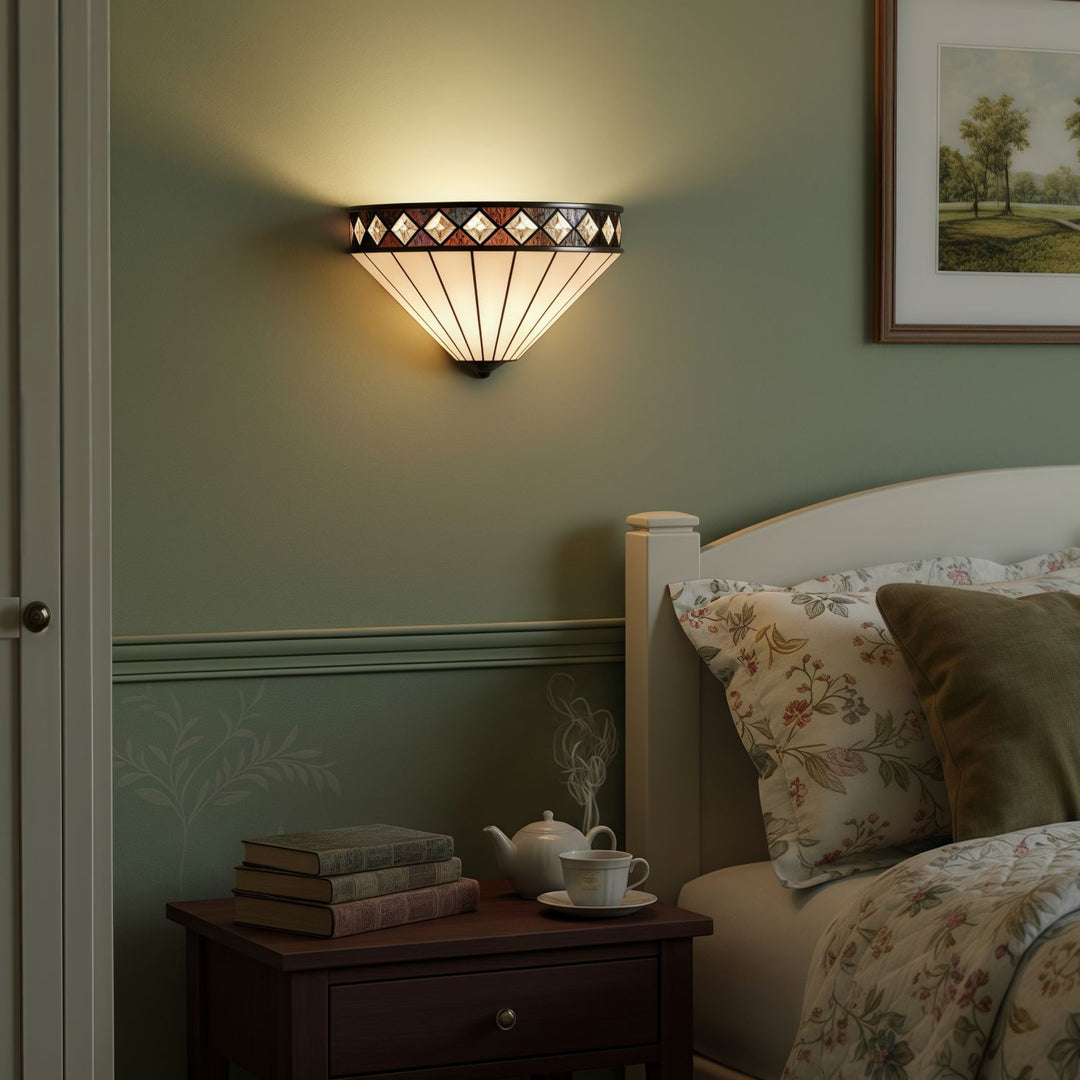 Lámpara de Pared Rombo Geométrico TF - Metal y Vidrio Modernos para Pasillo y Dormitorio