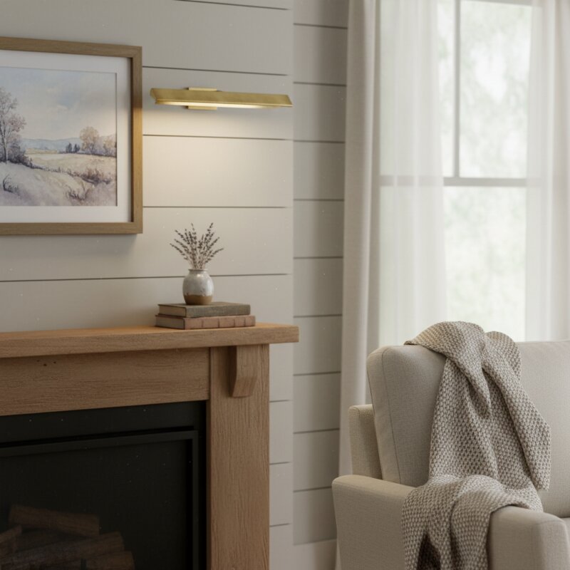 Libris Wandmontierte Bilderleuchte - Minimalistischer linearer Metallrahmen für Kunstwerke & Flur