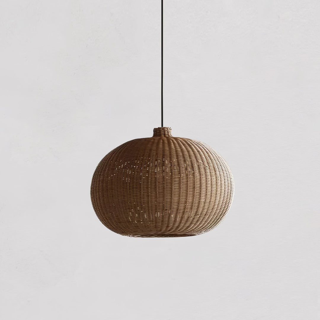 Lampe à suspension vintage en rotin