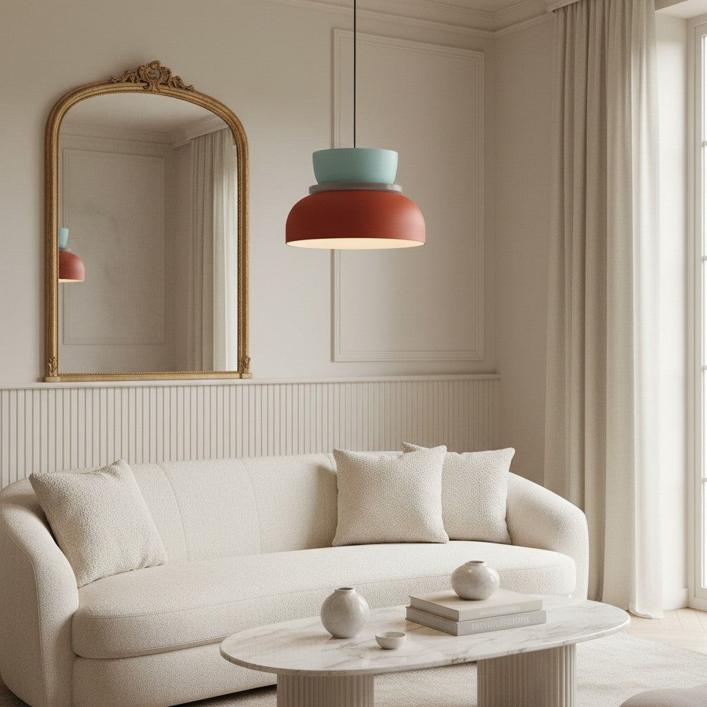 Acrybowlia Skulpturale Acryl-Hängeleuchte mit Bunter Geschichteter Schalenform für Inselbeleuchtung N35