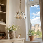 Cargar imagen en el visor de la Galería, Brass Textured Glass Chandelier