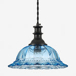 Cargar imagen en el visor de la Galería, Vintage Fluted Glass Pendant Light for Kitchen &amp; Dining