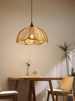 Bild in Gallery-Viewer laden, Layered Rattan Petal Plug-In Swag Pendant