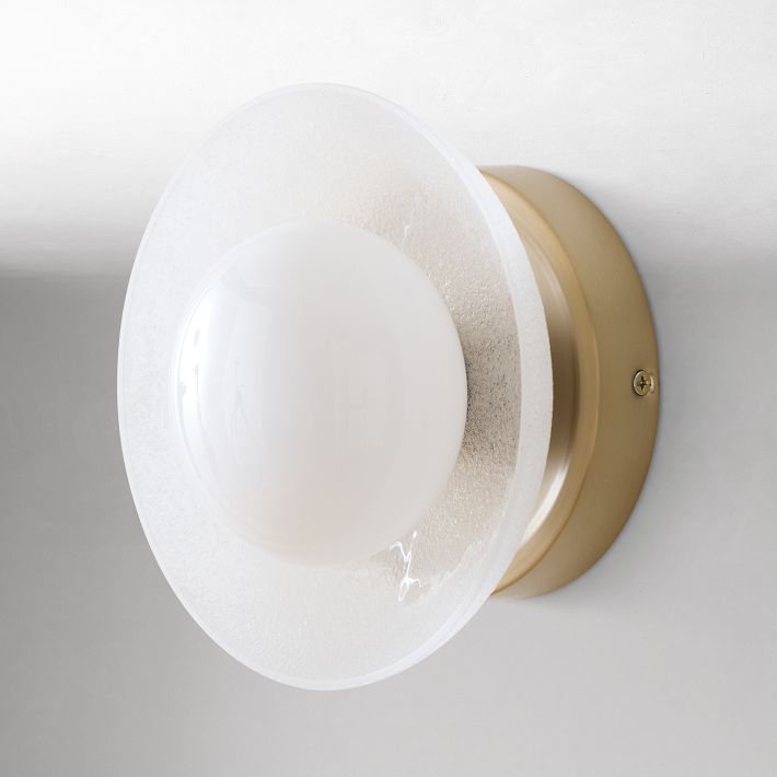 Elorina Bowl Wall Sconce – Elegant Brass And Glass Round Wall Fixture