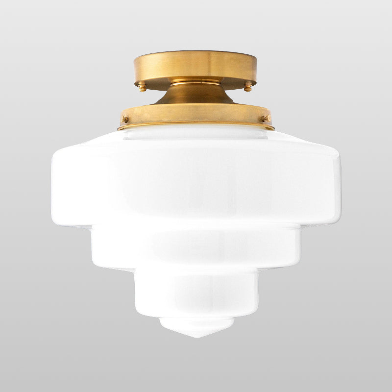 Geotower Glass Luminous Globe Art-Deco Ceiling Lamp — Modern Glass Globe Accent Light for Living Room