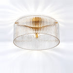 Cargar imagen en el visor de la Galería, Transparent ribbed glass flush ceiling light