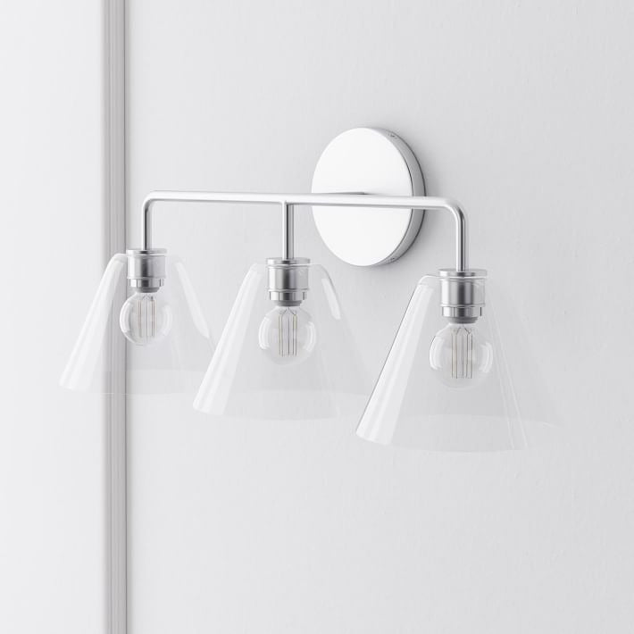 Aplique de pared Conica Cone: iluminación moderna de vidrio de 1, 2 y 3 luces